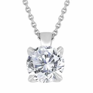 White Gold Diamond Pendants - Round
