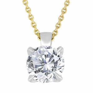 Yellow Gold Diamond Pendants - Round