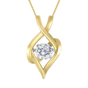 Yellow Gold Diamond Pendants - Round