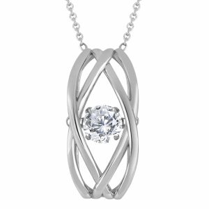 White Gold Diamond Pendants - Round