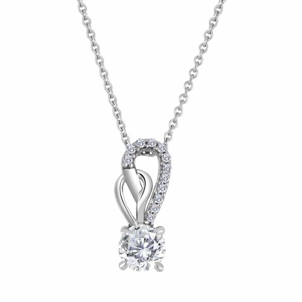 White Gold Diamond Pendants - Round