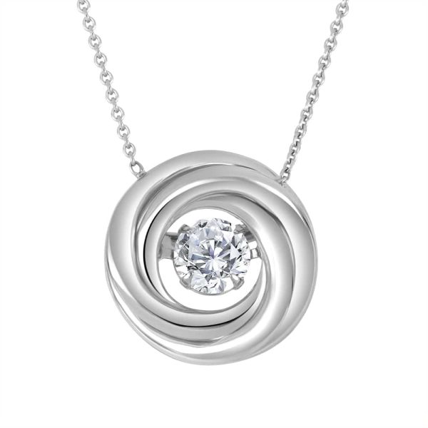White Gold Diamond Pendants - Round