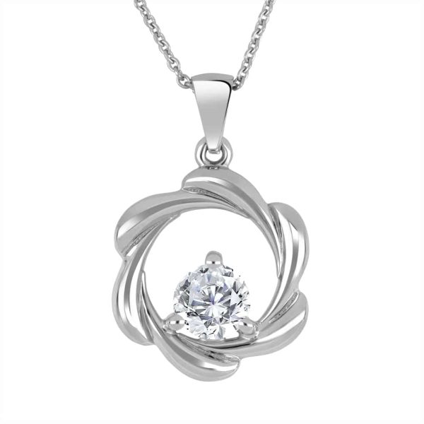 White Gold Diamond Pendants - Round