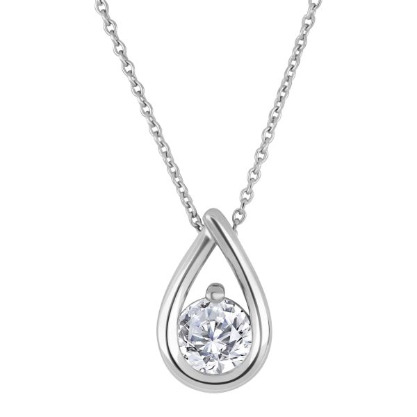 White Gold Diamond Pendants - Round