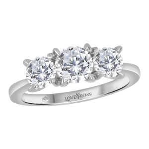 Past, Present, Future Three-Stone Trio on Narrow Band (White Gold)