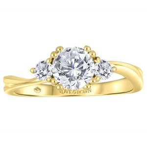 Designer Double-Twisted Band with Unique Diamond Trio Center (Yellow Gold)