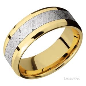 14K Yellow Gold with meteorite – 3